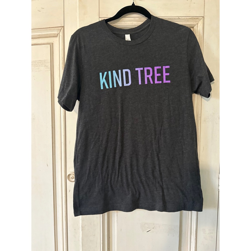 Bella Canvas Kind Tree Graphic T-Shirt Gray Teal Purple Gradient Mens Medium